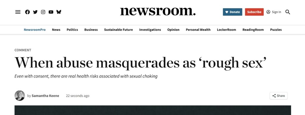 When abuse masquerades as 'rough sex'