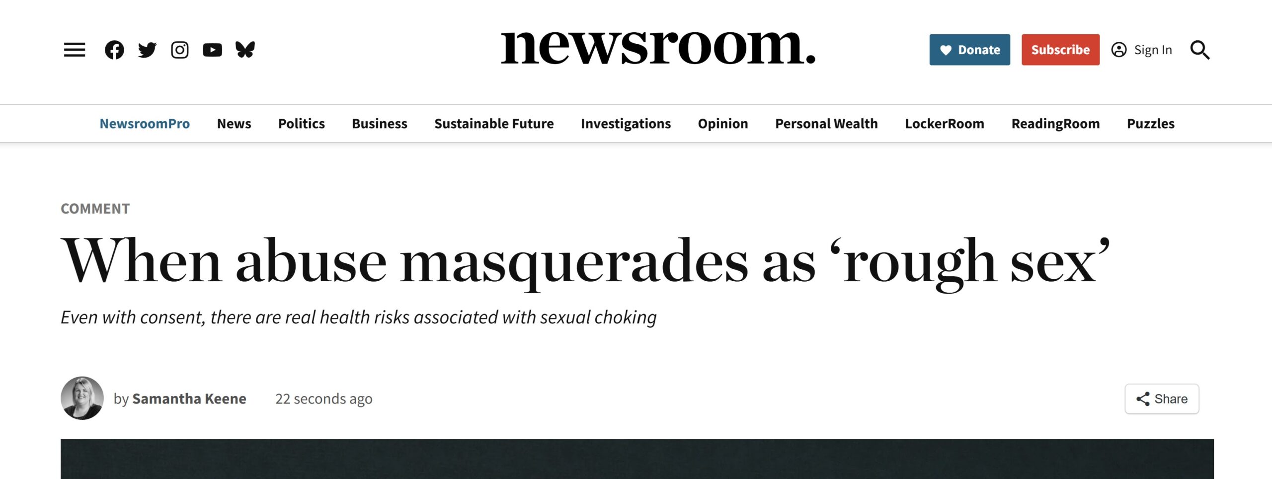 Media_NewsroomNZ When abuse masquerades as 'rough sex'