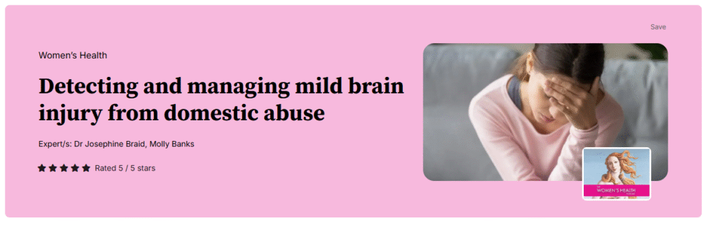 Detecting and managing mild brain injury from domestic abuse